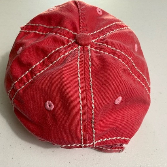 KBethos Vintage Distressed “Talk Southern To Me Embroidered Patch Coral Pink Hat - Picture 3 of 7